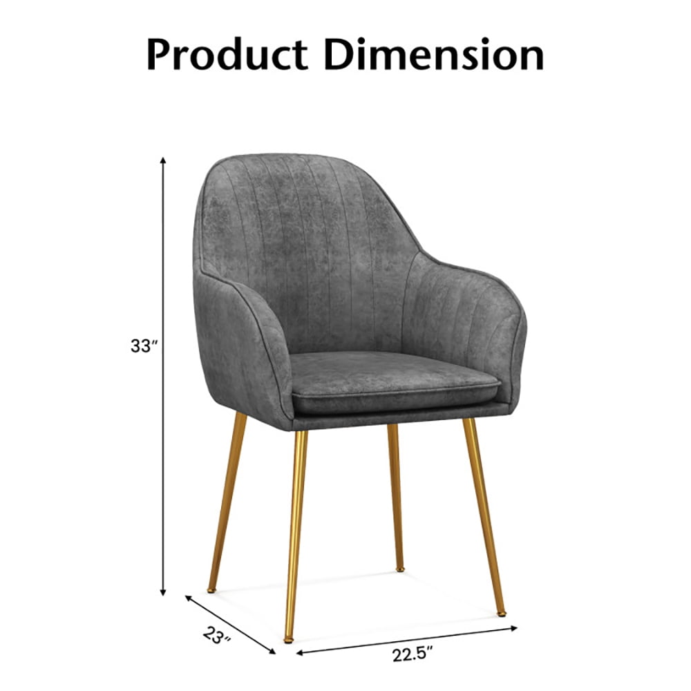 Finihen Modern Living Dining Room Accent Arm Chairs, Accent Upholstered Arm Chair with Steel Gold Legs, Set of 2, for Bedroom, Living Room, Dining Room, Gray Finihen Modern Living Dining Room Accent Arm Chairs, Accent Upholstered Arm Chair with Steel Gold Legs, Set of 2, for Bedroom, Living Room, Dining Room, Gray