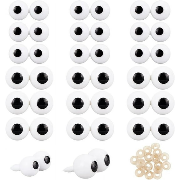 20 Pcs Safety Eyes White Resin Eyes Craft Plastic Eyes Resin Filled Crochet Eyes Craft Filled Animal Eyes