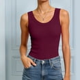 thumbnail image 4 of COMVALUE Womens Tank Tops 2026 Scoop Neck Ribbed Sleeveless Top Casual Basic Slim Fitted Knit Cami Tee Shirts (Wine, S), 4 of 7