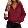 thumbnail image 4 of AloohaidyvioNo Boundaries Womens Quarter Zip Hoodies Fall Casual Loose Fit Comfy FLeece Long Sleeve Sweatshirts, 4 of 7