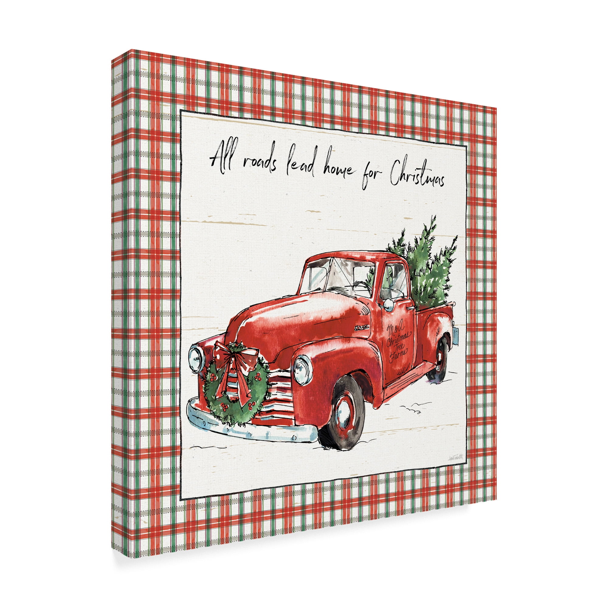 Trademark Fine Art 'Holiday on the Farm VI Plaid' Canvas Art by Anne Tavoletti