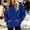 Blue, variant on Gamivast Oversized Crewneck Sweatshirt for Women Soft Long Sleeve Pullover with Kangaroo Pocket Drop Shoulder Relaxed Fit Casual Lounge Travel Daily Wear Top for Fall and Winter Black S