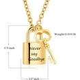 thumbnail image 2 of Padlock Cremation Jewelry for Ashes Urn Necklace for Women Men Stainless Steel Keepsake Memorial Key with Lock Urn Pendant, 2 of 7