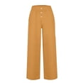 thumbnail image 4 of Tbopshirt Womens Pants Plus Size,Solid Color Loose Button Decorate Wide Leg Trousers,Pants for Women, 4 of 4