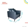 thumbnail image 2 of Sillon Individual Comodo Cojin Moderno gris 77x68x44 cm Pido Todo SI01BK-H3, 2 of 6
