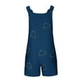 thumbnail image 5 of Lovskoo 2024 Womens Summer Casual Sleeveless Printed Short Rompers Adjustable Strap Loose Shorts Jumpsuits Overalls with Pockets Navy XL, 5 of 6