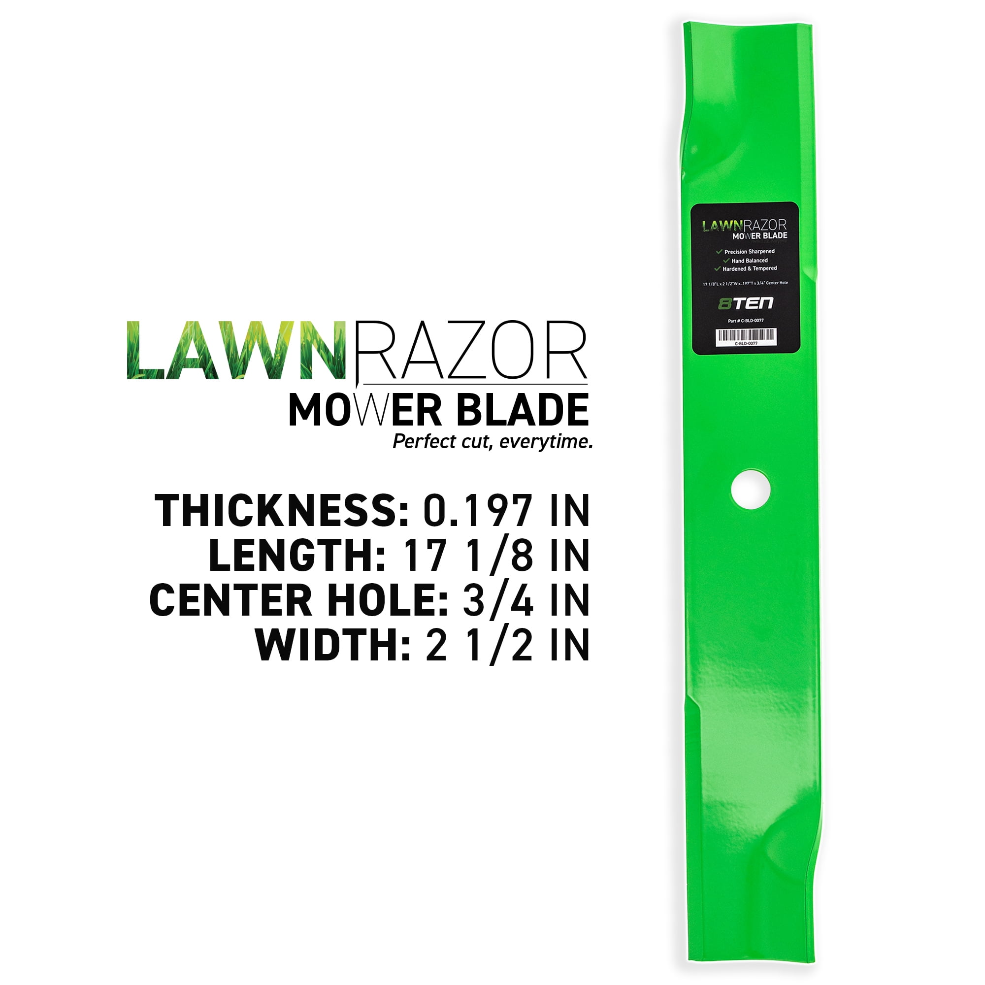 8ten Lawnrazor Low Lift Blade For John Deere 50 Inch 285 Am39966 6 Pack 810 Cbl2299d 6 Blades