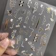 thumbnail image 2 of Pegatinas para uñas con cinta adhesiva con efecto dorado y líneas de amor, con fondo transparente esmerilado, 2 of 4