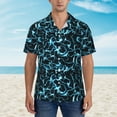 thumbnail image 2 of Fotbe Lightning Camisa Hawaiana para Hombre Unisex – Camisa Casual de Verano con Botones de Manga Corta de Algodón y Lino,Small, 2 of 7