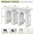 thumbnail image 2 of Small End Tables Living Room Set of 2 for Small Spaces,19" Marble Top Nightstand with RGB Strip, Side Table with Storage Shelf(White), 2 of 7