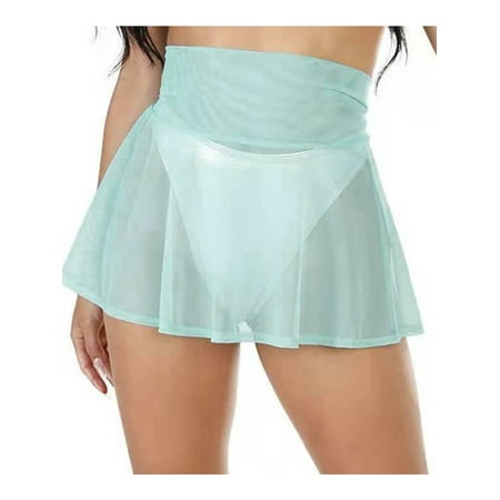 Caitzr Women Girls Swim Cover Ups Swimsuit Cover-up Skirts Short Mesh Sheer See-Thru Bikini Coverups