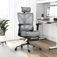 thumbnail image 2 of Office Chair 500LBS Heavy Duty Computer Chair with Footrest - Ergonomic Reclining Mesh Office Chair for Home & Office, Adjustable Headrest, Flip-Up Arms and Premium Leather, 2 of 17