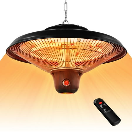 

Costway 1500W Electric Hanging Heater Ceiling Mounted Infrared Heater w/Remote Control