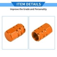 thumbnail image 6 of 8 Pcs Tire Valve Stem Caps, 10x17MM Car Wheel Valve Cap Universal for Car Bike Motorcycle Anti Crash Aluminum Alloy Orange Tyre Valve Stem Cover Valve Dust Cap Tire Valve Cap, 6 of 7