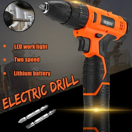 12V LED Electric Cordless Drill Hammer Driver Rechargeable 0-1250R/MIN Mini Portable Speed Power Tools Home Decor Driver Screwdriver Battery 2