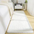 thumbnail image 1 of Alfombra BENRON de 61 x 244 cm, suave y lavable, color blanco crema, 1 of 7