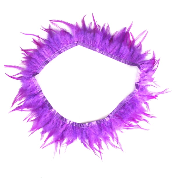 1 yarda Hermoso cuello de gallo Hackle Franja de s Recorte 11 colores Elección Púrpura Sunnimix Ajuste de flecos