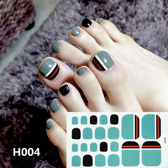 Kokovifyves Foot Stickers Foot Nail Stickers Waterproof for Female Diy Nail Decoration Art