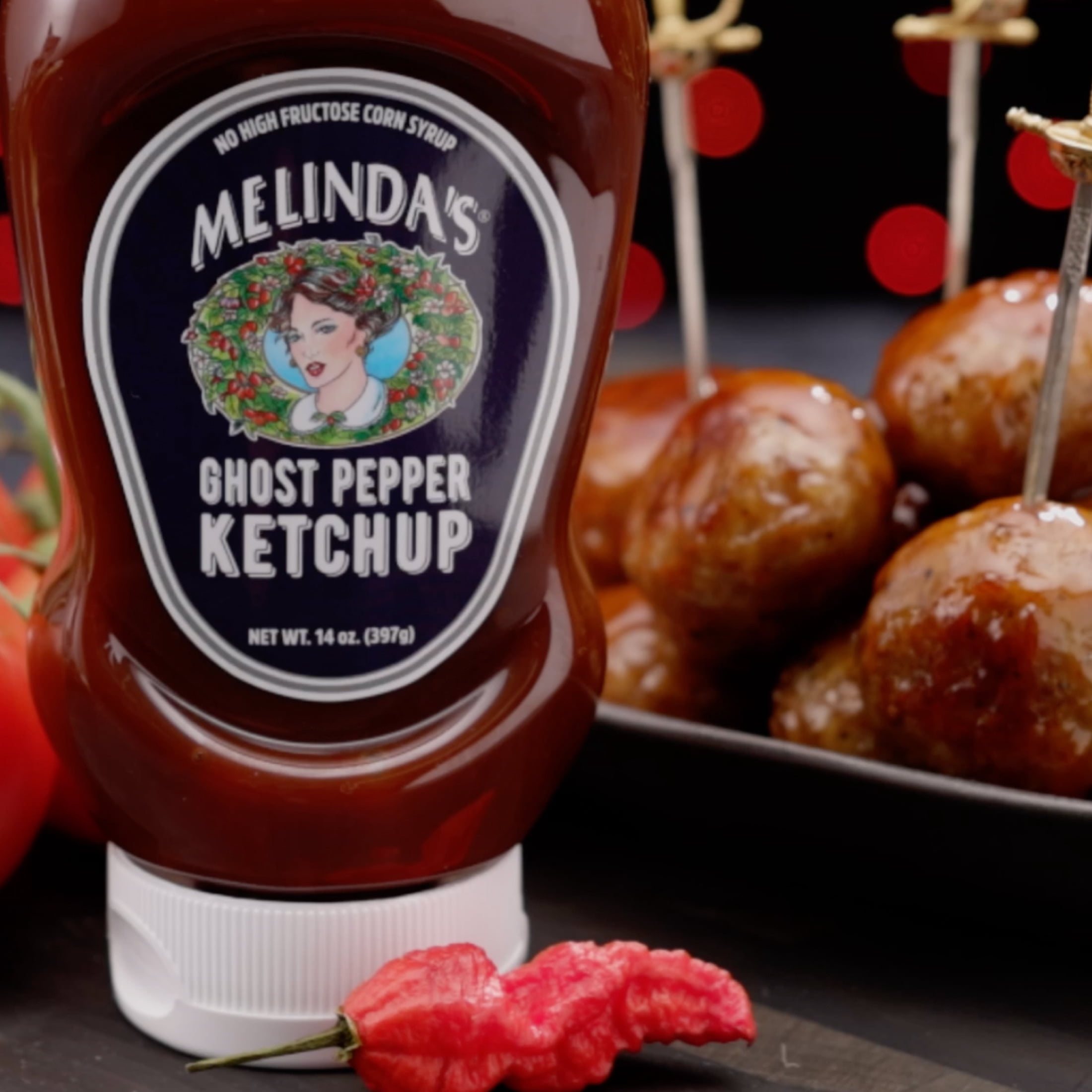 (3 pack) Melinda's Ghost Pepper Ketchup, Fiery Hot, All-Natural Ingredients
