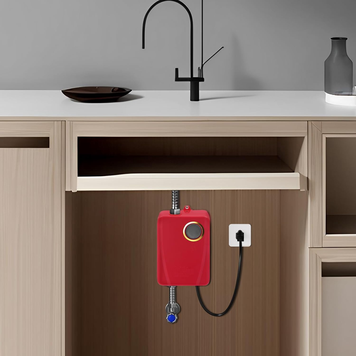 Tankless Water Heater Electric Instant Hot Water Heater Under Sink 3000W 110V On Demand Mini Water Heater for RV Kitchen Bathroom