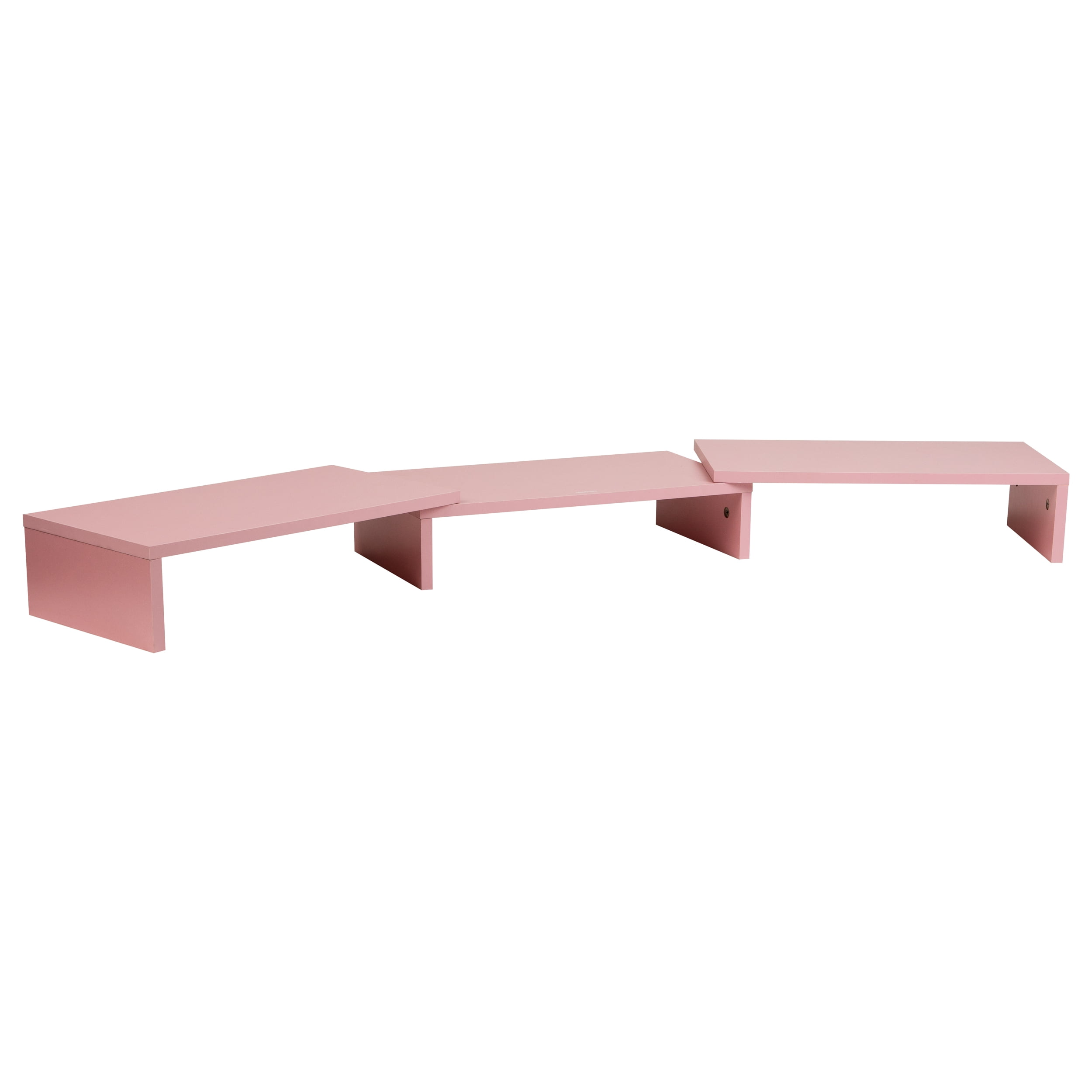 Mind Reader Dual Monitor Stand, Desktop Organizer, Laptop Riser, Office, MDF, 51.25"L x 9.25"W x 4.75"H, Pink
