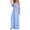 Blue, variant on Women's Gingham Sleeveless Jumpsuit, Smocked High Waist Wide Leg Casual Summer Romper, Women's Black, Sizes S-2XL
