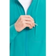 thumbnail image 3 of Infinity Men's Zip Front Scrub Jacket with 3 Pockets, Stand-up Collar, Shaped Cuffs, and Center Back Panel IN350A, XL, Teal Blue, 3 of 6