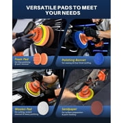 Cordless Buffer Polisher, 8 Variable Speed Polisher with 2x 21V 2000mAh & 18 count Attachments, 2800-6000RPM Cordless Polishing Machine for Waxing, Polishing & Scratch Removal