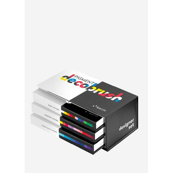Karin Pigment Decobrush Markers - Set of 36, Designer Colors