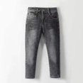 thumbnail image 2 of Ahdbta Boys' Pull-On Stretch Denim Pants Slim Fit Straight Leg Jeans Kids High Waist Casual Jean Trousers with Pockets, 2 of 8