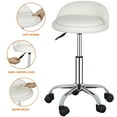 thumbnail image 2 of HomGarden Swivel Rolling Stool PU Leathe Salon Stool Indoor Massage Spa Tattoo White, 2 of 10