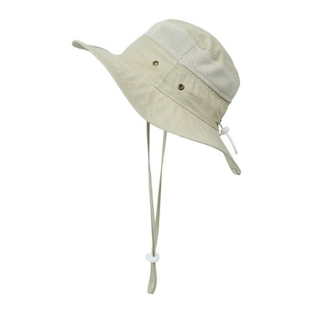 

kpoplk Baby Girl Hats 0-6 Months Kid s Sun Hat Wide Brim UPF 50+ Protection Hat For Toddler Boys Girls Adjustable Bucket Hat(Beige)
