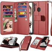Njjex Galaxy A21 Case, for Samsung Galaxy A21 Wallet Case 2020, [9 Card Slots] PU Leather ID Credit Holder Folio Flip