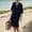 *Dark Blue, variant on U Women's Linen Blend Striped Print V Neck 3/4 Sleeve Dress ,Loose Fit Casual Vacation Maxi Dress Mint Green,Womens Plus M