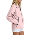 thumbnail image 5 of Women's Lightweight Long-Sleeve Water-Resistant Packable Jacket Waterproof Flared Pocket Zipper Jacket Outdoor Hiking Sport Long Sleeve Running Top, 5 of 6