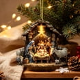 thumbnail image 6 of Clearance!3.15in Nativity Scene Christmas Ornament, Acrylic Hanging Ornament, Holy Family Birth of Christ Mary Jesus Decor, Indoor Outdoor Christmas Tree Decoration Religious Xmas Gift, 6 of 7