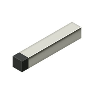 Deltana 4" MODERN BASEBOARD BUMPER, SOLID BRASS Square, Polished Nickel
