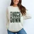 thumbnail image 6 of Touch Down Block Distressed - Women's Garment Dyed Long Sleeve Graphic T-Shirt, 6 of 8