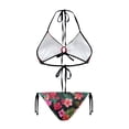 thumbnail image 2 of Chririnla Women's Halter Neck Two Piece Triangle Bikini Set Tropical Hibiscus Floral Print Sexy Tie Side Bathing Suit for Beach & Vacation, 2 of 9
