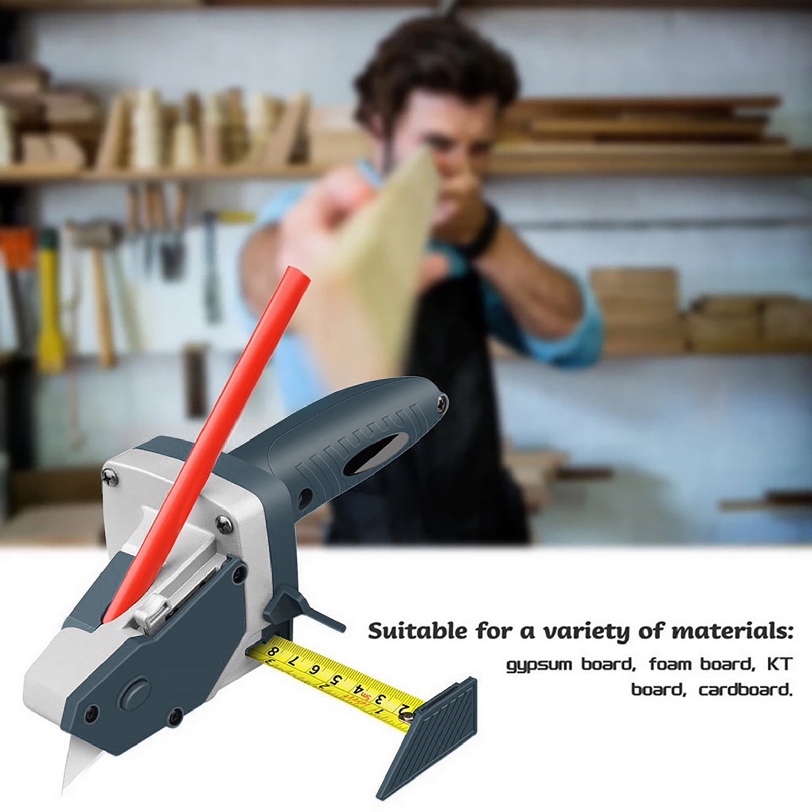 Drywall Cutting Tool - Aluminum/TPR Plastics, for Precise Cutting of Plasterboard/Foam Board