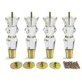 thumbnail image 1 of 6.9Inch Acrylic Furniture Legs Replacement Sofa Feet Cabinet Modern Clear Decor DIY Legs Bed Feet Tapered Style Set of 4, 1 of 5