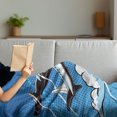 thumbnail image 3 of Airport Soft Flannel Fleece Throw Blanket, Pop Art Take Off Plane and Clouds on Polka Dots, Cozy Plush for Indoor and Outdoor Use, 50" x 70", Azure Blue Sky Blue, by Ambesonne, 3 of 5