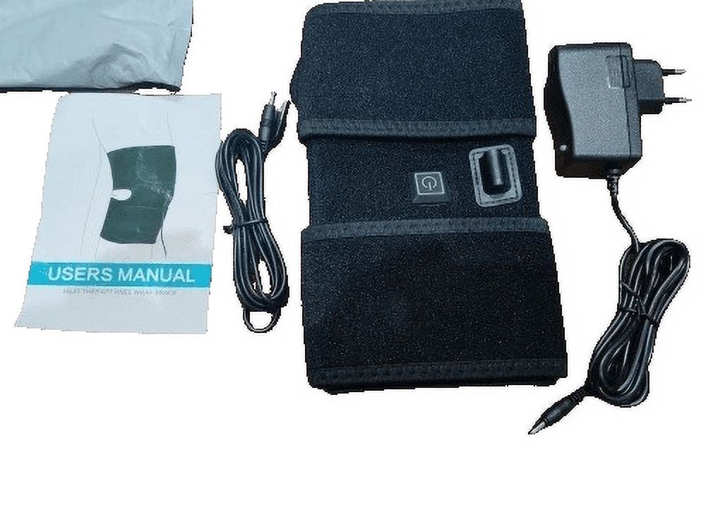 Knee Brace Heating Belt Cordless USB, Portable Heated Knee Brace Wrap, 3 Adjustable Heat Knee Massager