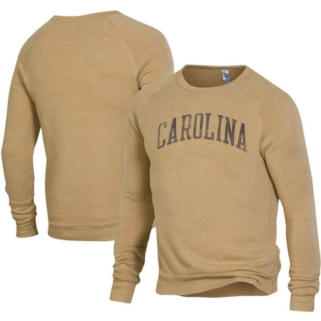Men's Alternative Apparel Tan North Carolina Tar Heels The Champ Tri-Blend Raglan Pullover Sweatshirt