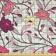 thumbnail image 2 of Ambesonne Japanese Fabric by the Yard Upholstery, Sakura Tree Blossoms, 1 Yard, Pink Purple and Ivory, 2 of 5
