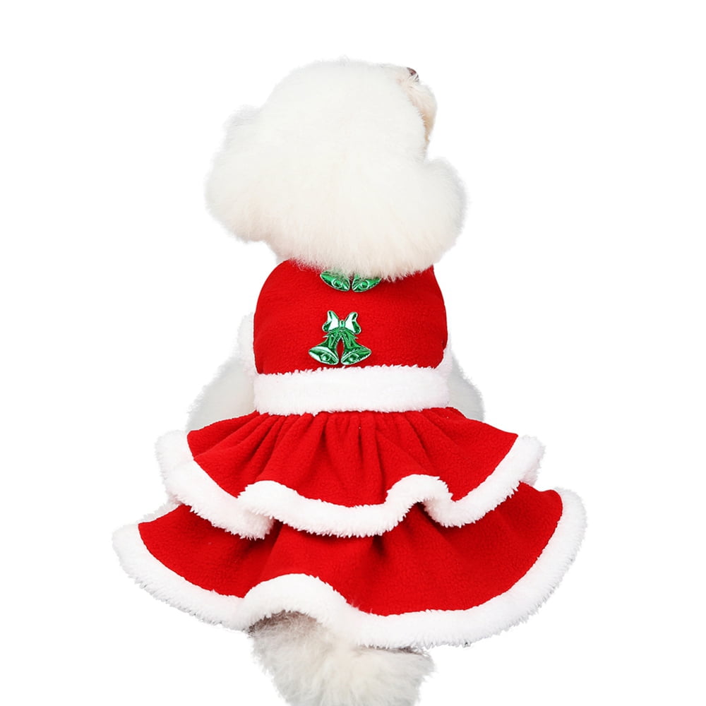 Deals Dog Christmas Dress Pet Red Skirt Dog Santa Suit Dog Warm Hoodies