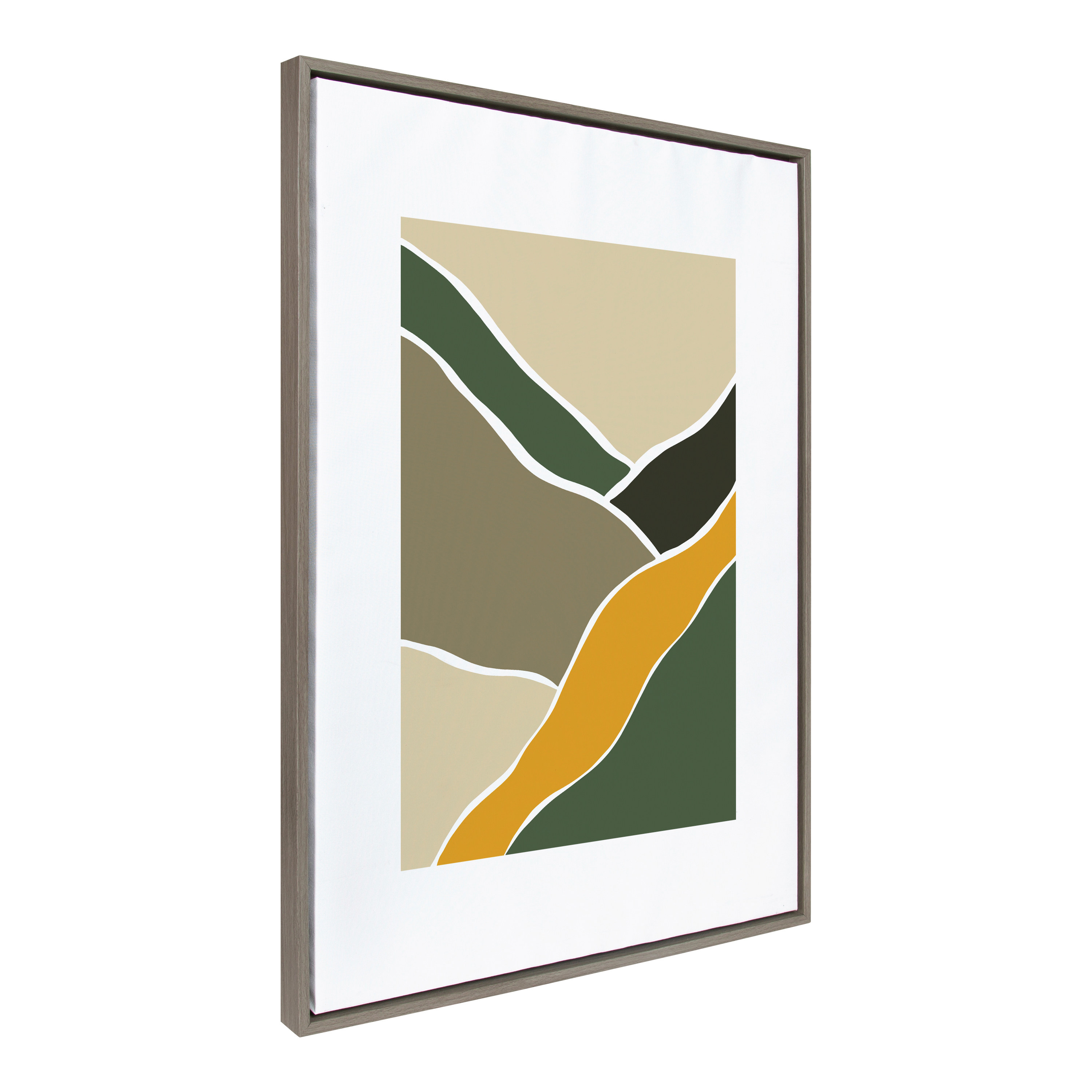 Kate and Laurel Sylvie Fields of Sun 3 Framed Canvas Wall Art by Maja Mitrovic of Makes My Day Happy, 28x38 Gray, Chic Abstract Art for Wall
