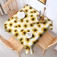 thumbnail image 2 of White Sunflower Pattern Square Tablecloth,Waterproof Square Table Cover,Wipeable Spillproof Washable Table Cover for Home Kitchen Party Decor 42"X42"(107x107cm), 2 of 6