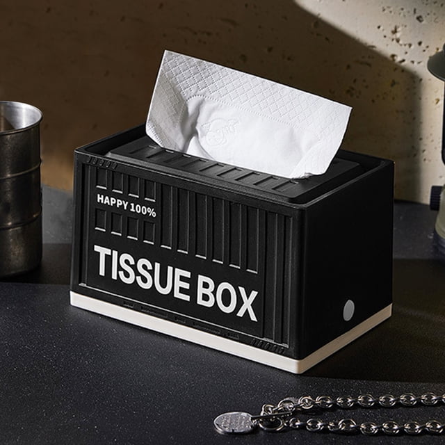 TIMIFIS Tissue Boxs Wall-Mounted Tissue Box Automatic Lifting Paper Box Kitchen Bathroom Household Personalized Fashion Tissue Storage Box Office Desk Accessories