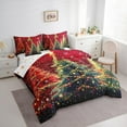 thumbnail image 4 of Feelyou Green Red Tree Bedding Comforter Set 7pcs, Bling Gold Stars King Bedding Sets, Merry Christmas Reversible Bed Sheets, Luxury Bedroom Decor, 4 of 8